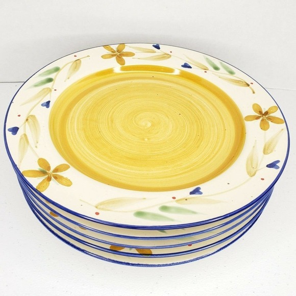 Set of 5 Pier 1 Merida Handpainted Dinner Plates